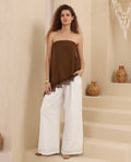 MOVIDA TOP WITH DETACHABLE STRAPS - CHOCOLATE
