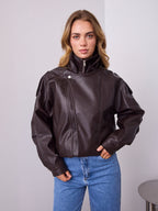 AXEL PU JACKET - CHOCOLATE