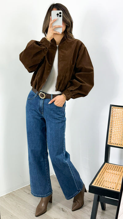 VANCE BOMBER JACKET - CHOCOLATE