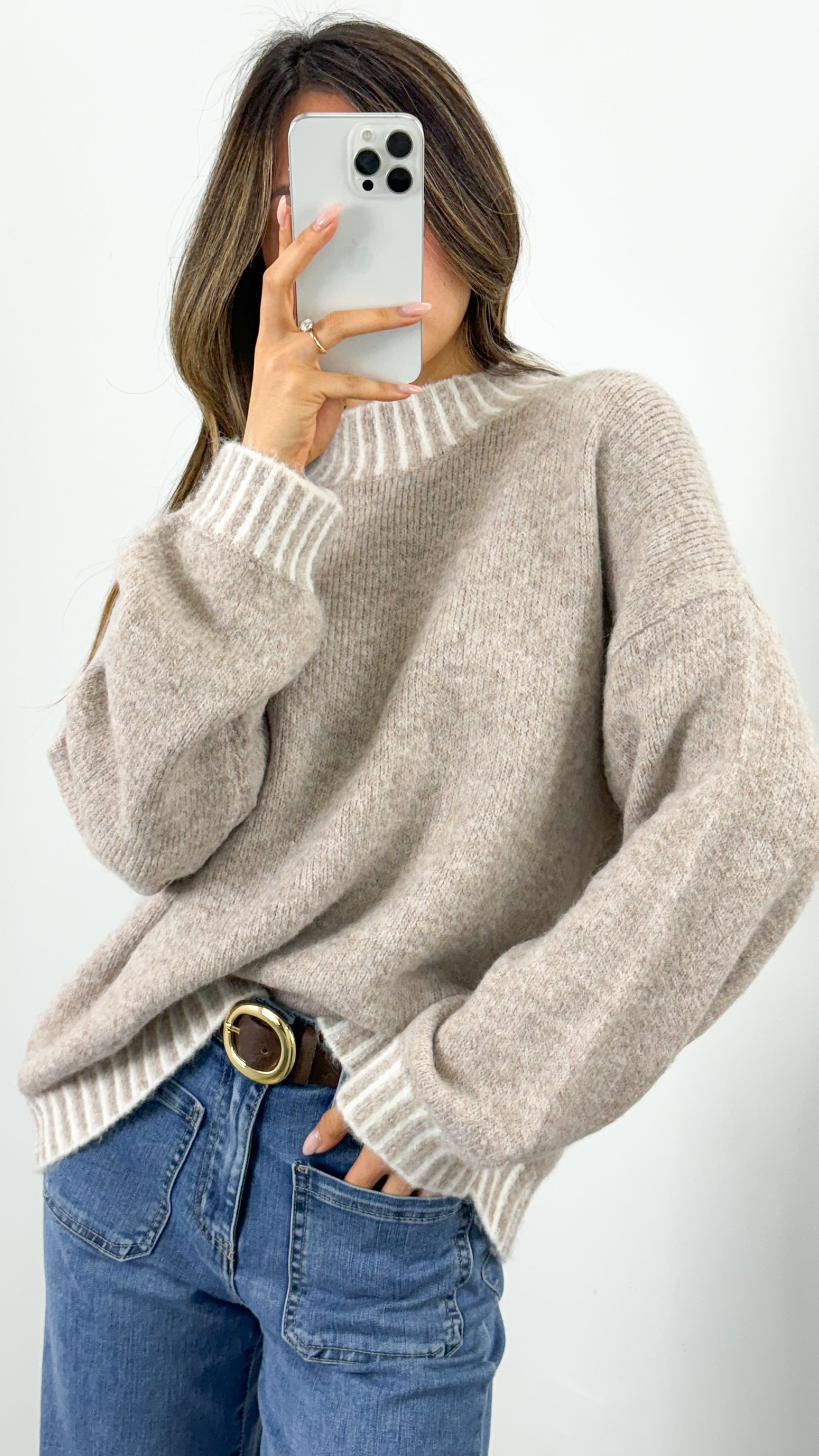 BESSIE STITCH KNIT - MOCHA