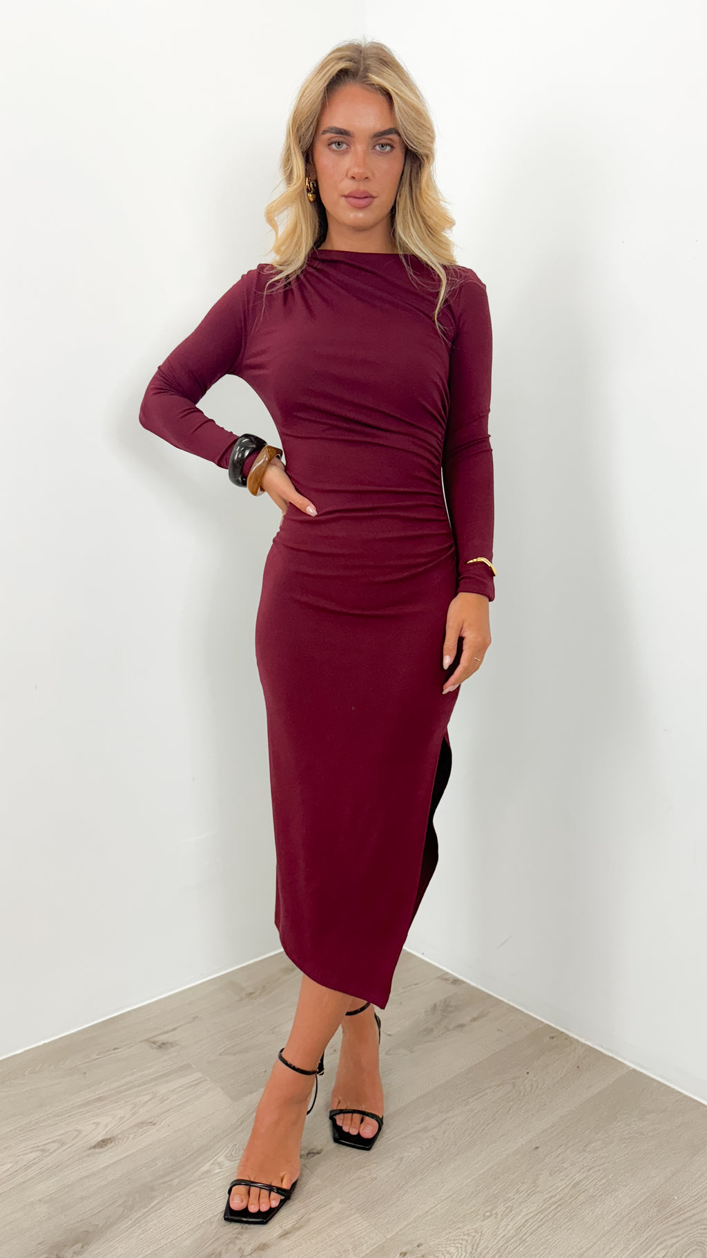 COLEMAN DRESS - MERLOT