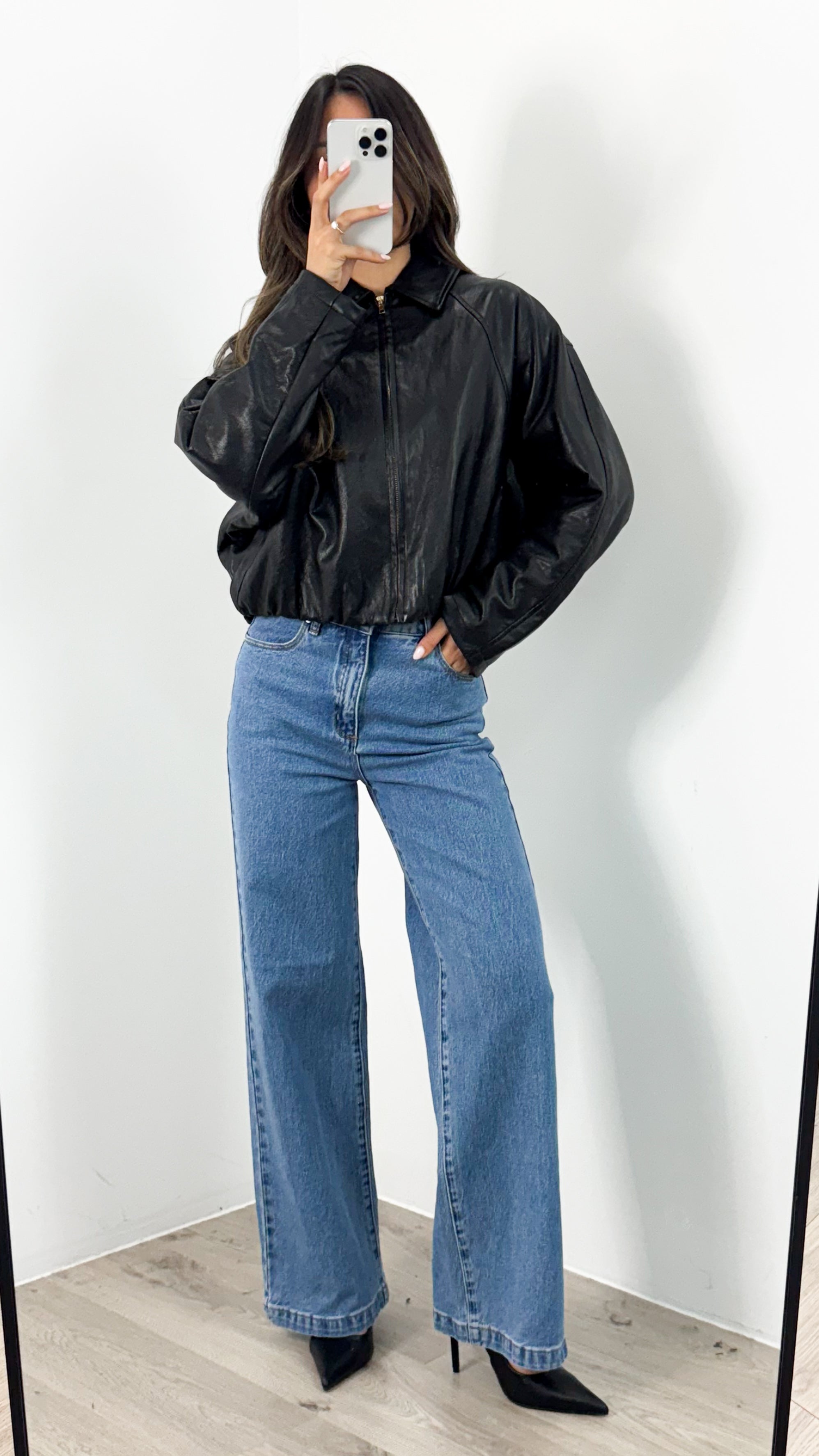 LONDON BOMBER JACKET - BLACK