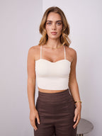 BRA SINGLET TOP - NUDE