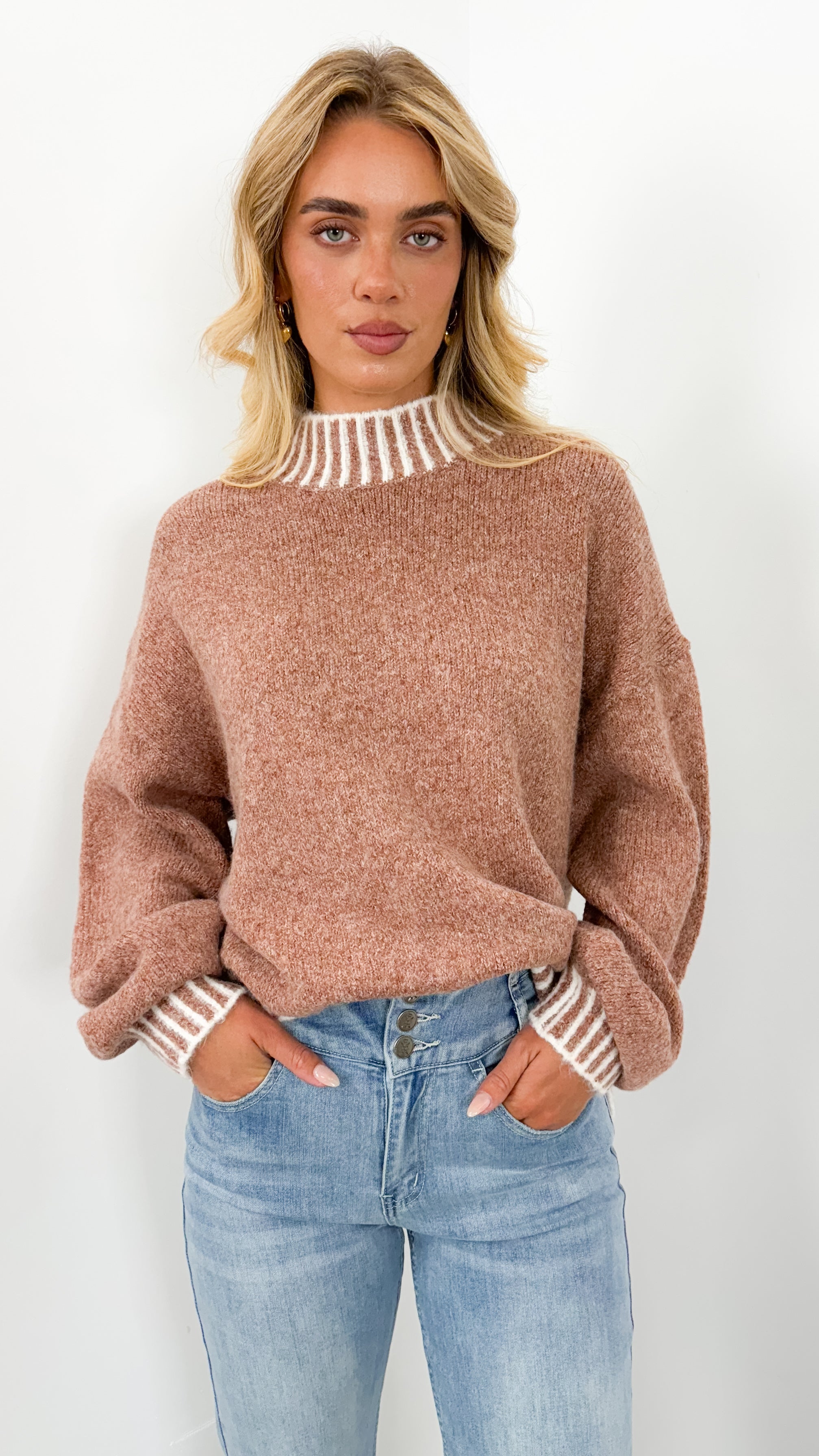 BESSIE STITCH KNIT - CINNAMON