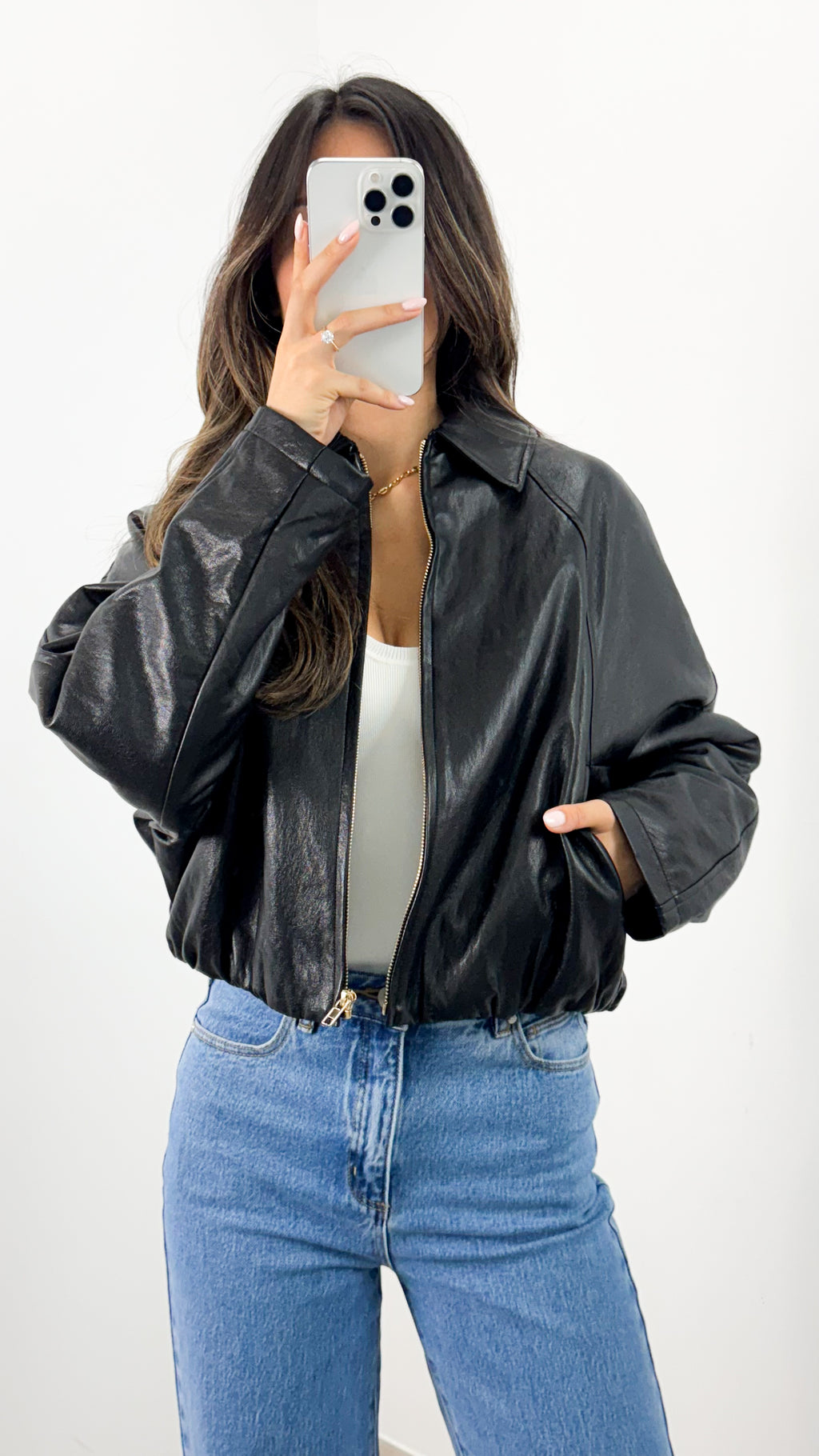 LONDON BOMBER JACKET - BLACK