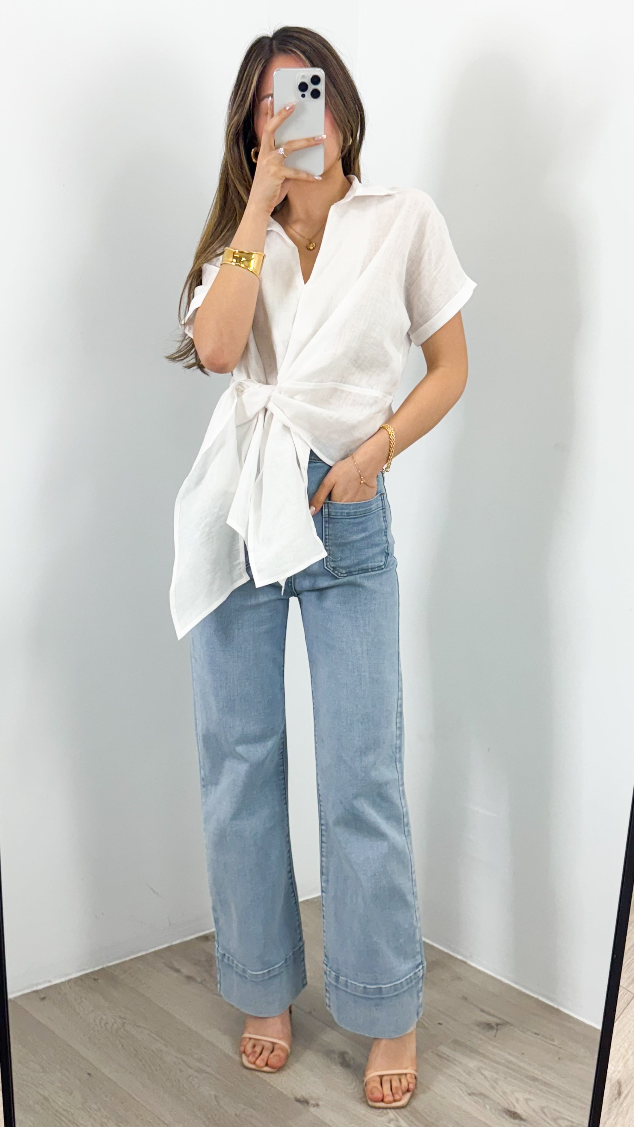 COMO LINEN SHIRT - WHITE