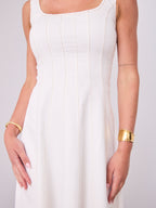 EVE DENIM DRESS - WHITE