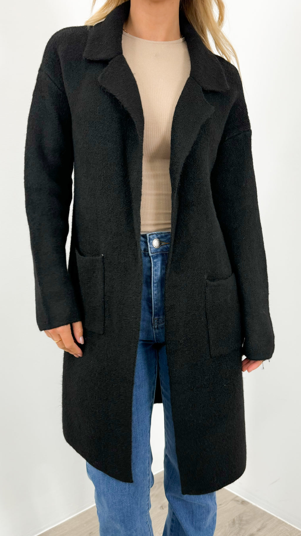 ZEETA COATIGAN - BLACK