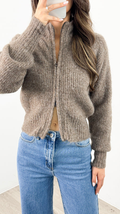 NOAH ZIP KNIT - LATTE