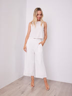 MEMPHIS 7/8 LINEN PANT - WHITE