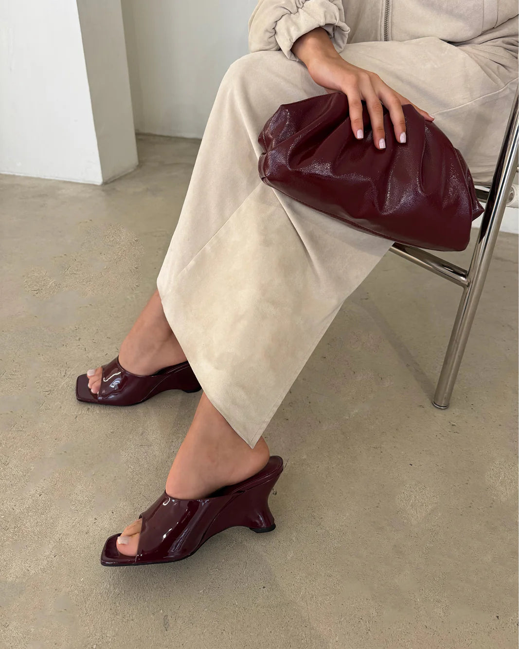 'BILLINI' ISELLE - DARK CHERRY PATENT