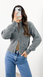 NOAH ZIP KNIT - CHARCOAL
