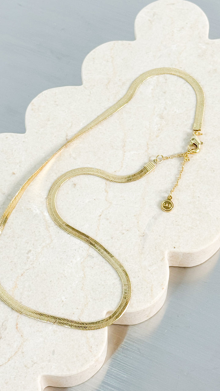 5MM SNAKE 18K GOLD PLATED NECKLACE - GOLD
