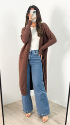 MAXWELL LONG CARDI - CHOCOLATE