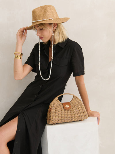 MAGGIE SUMMER STRAW BAG - TAN