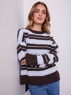 CHARLES KNIT - BLUE/CHOCOLATE