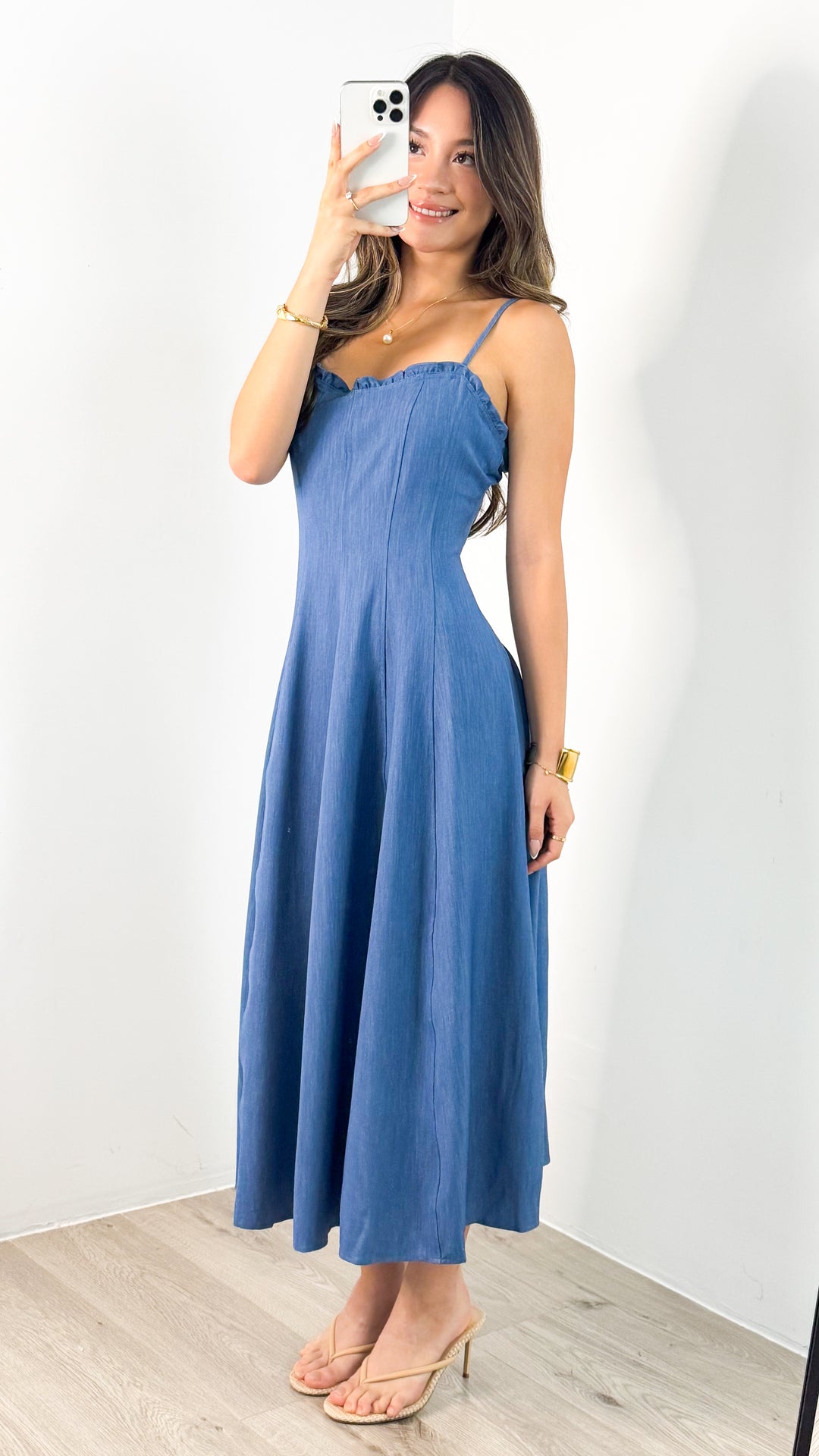 RAINA DENIM MAXI - BLUE