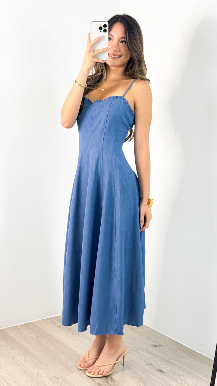 RAINA DENIM MAXI - BLUE