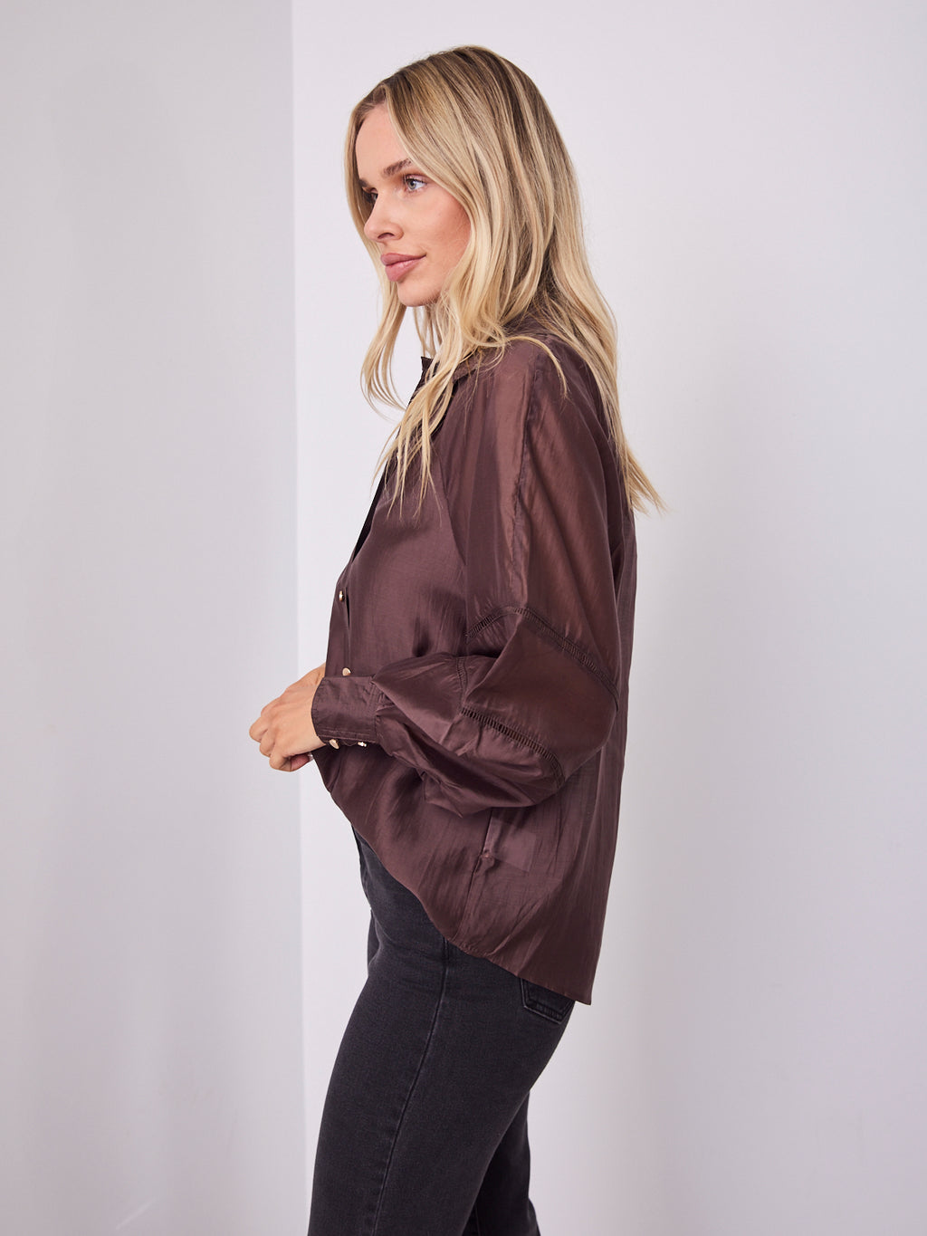 AMORE BLOUSE - CHOCOLATE