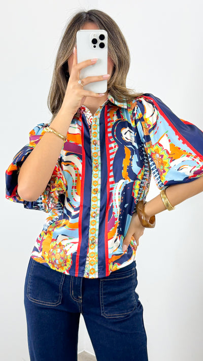 SICILY BLOUSE - NAVY