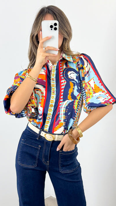 SICILY BLOUSE - NAVY