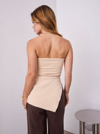 KASEY STRAPLESS TOP - CREAM