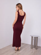 CELINE DRESS - MERLOT