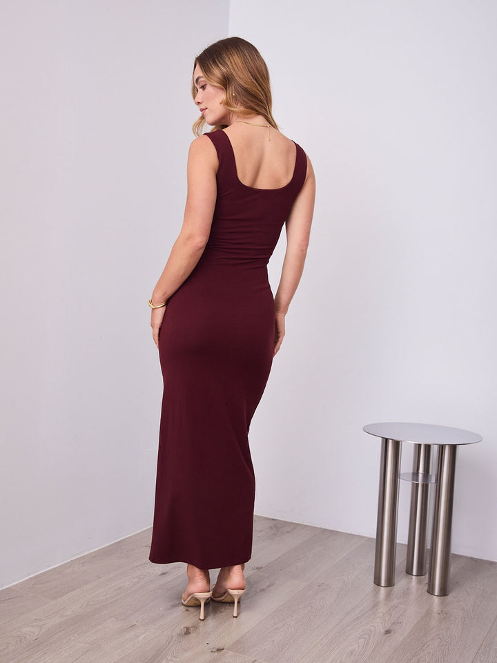 CELINE DRESS - MERLOT