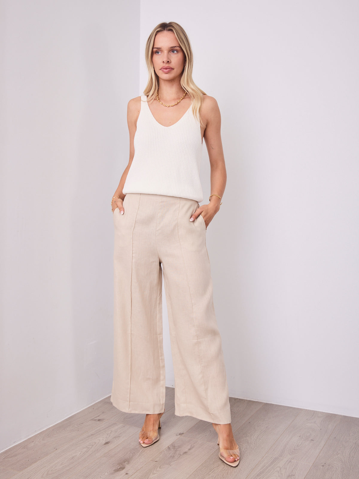 BAKER LINEN PANT - BEIGE