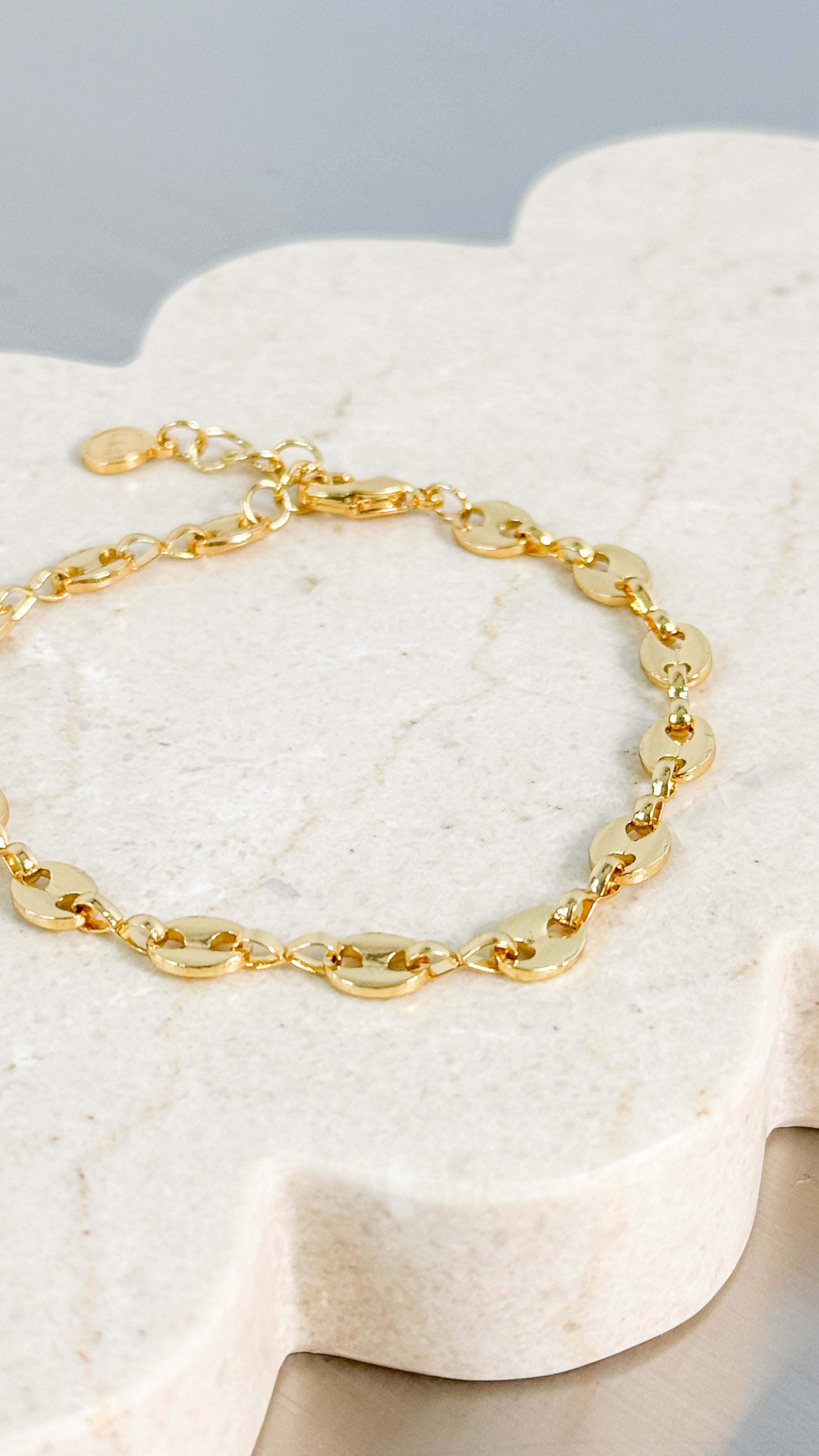 PUFF MARINER CHAIN 18K GOLD PLATED BRACELET - GOLD