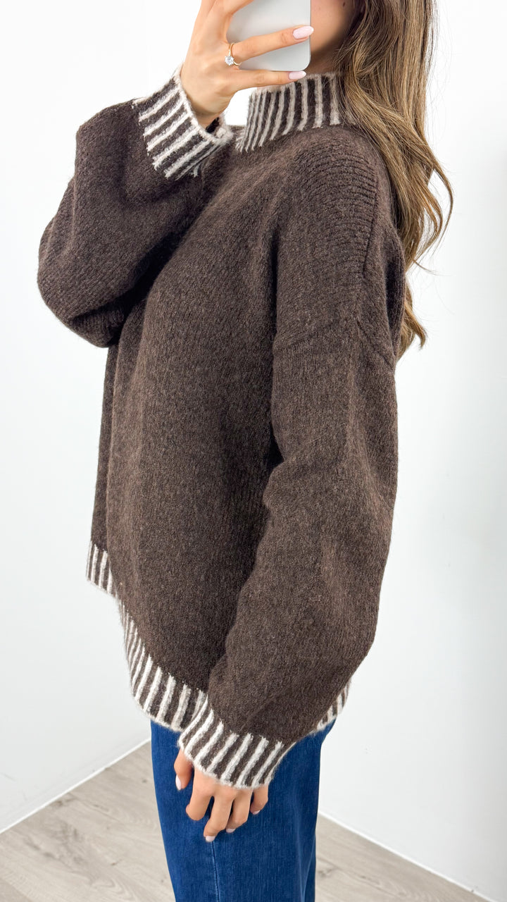 BESSIE STITCH KNIT - CHOCOLATE