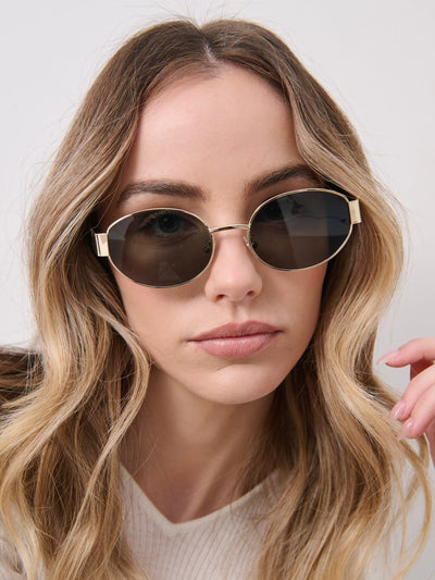 HELENA OVAL SUNNIES - GOLD/BLACK