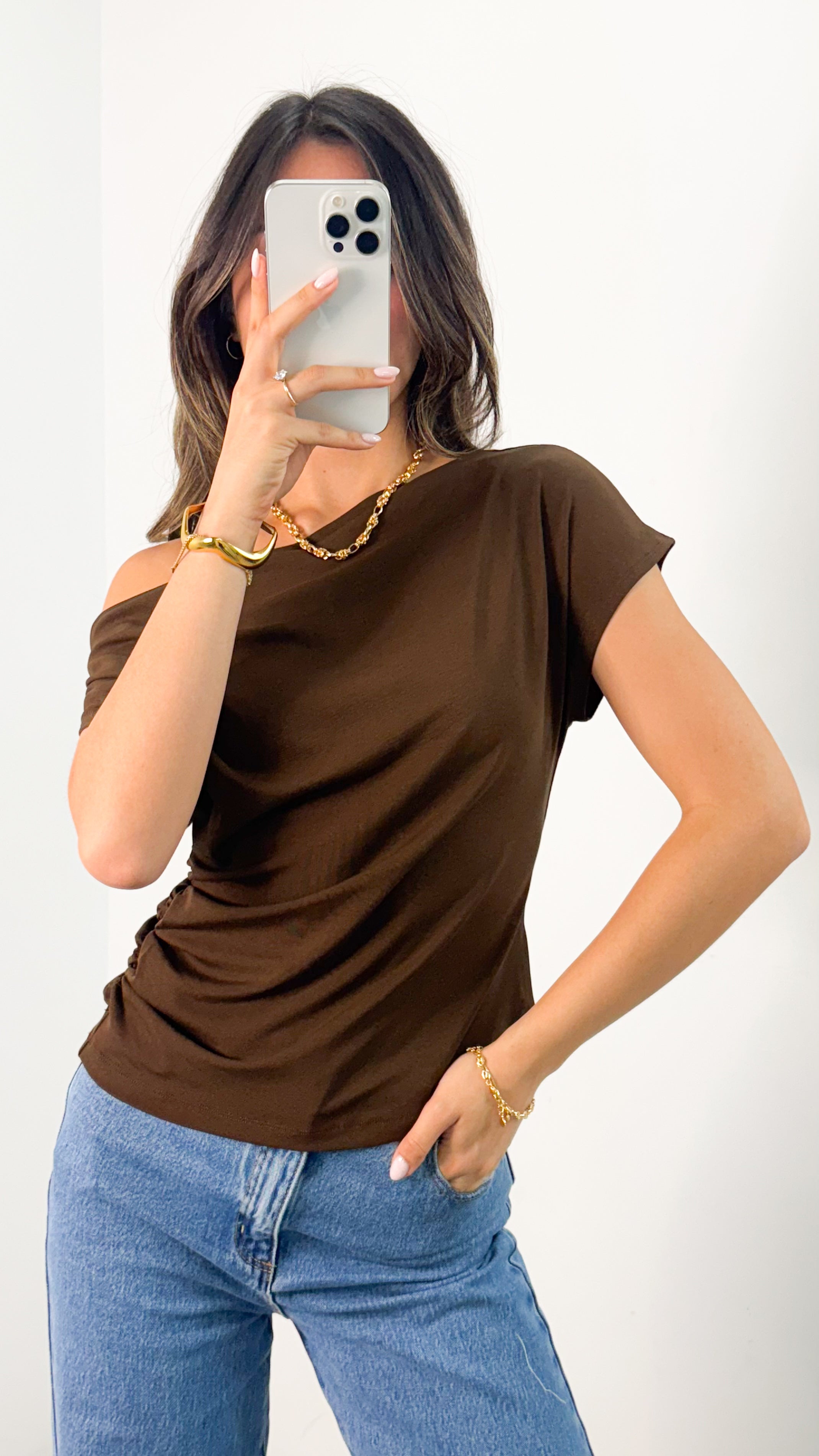 MEGAN TOP - CHOCOLATE