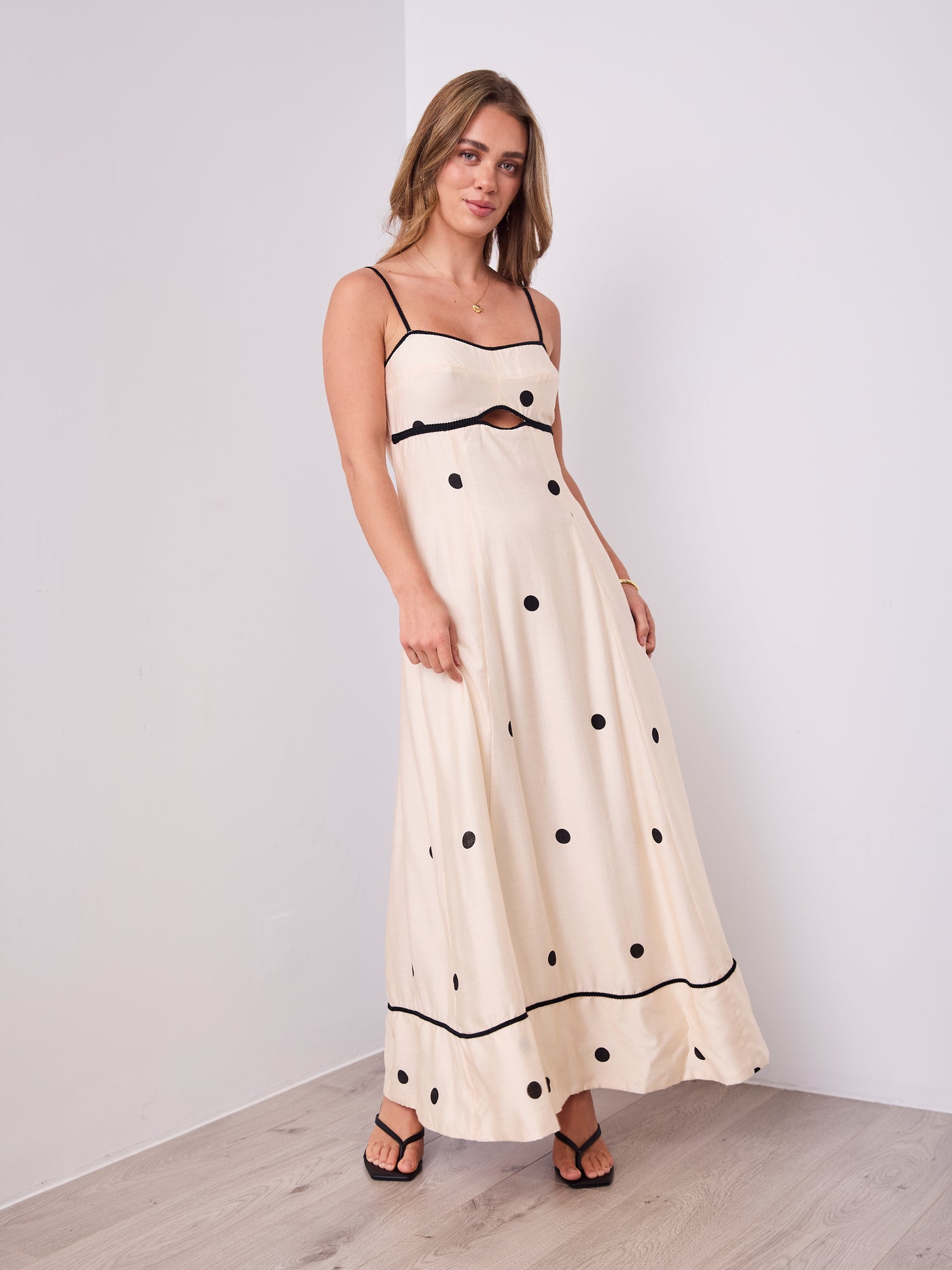EVIE POLKA MAXI - CREAM/BLACK