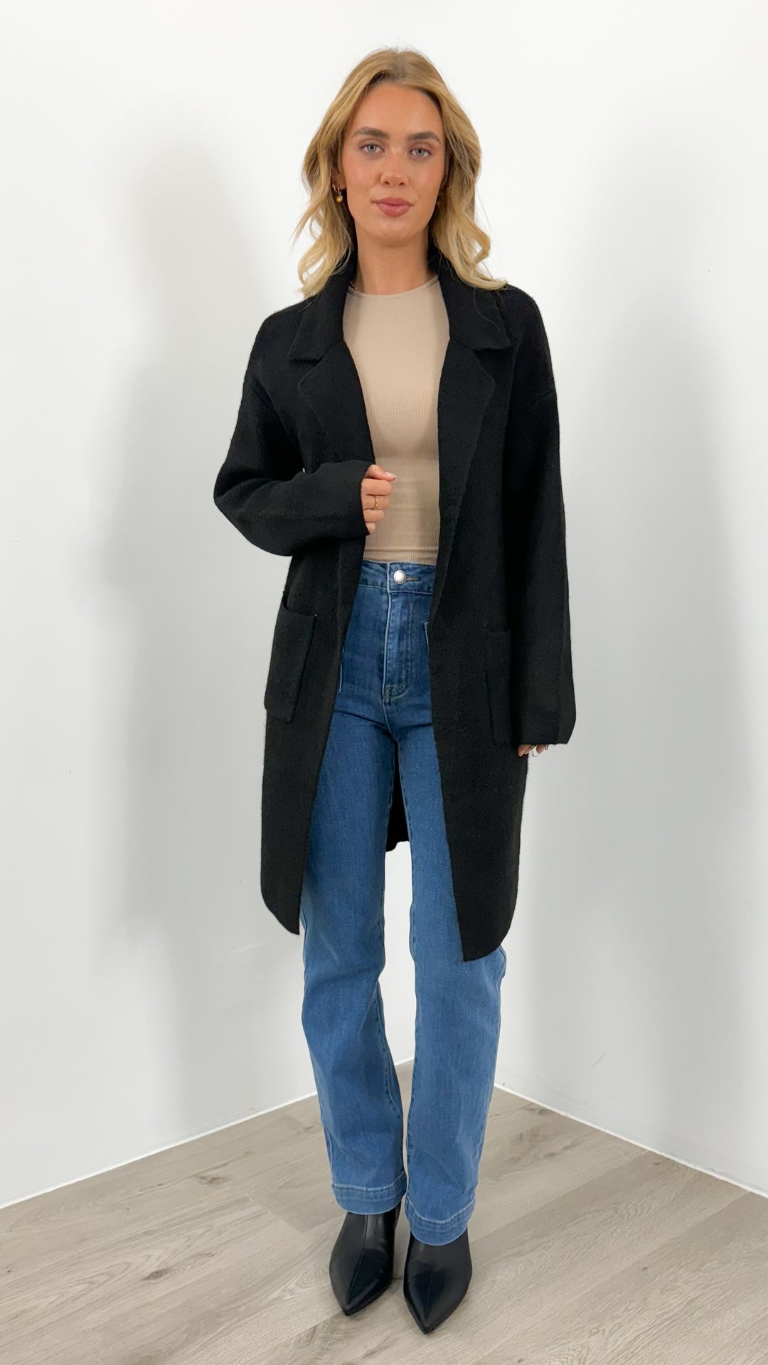 ZEETA COATIGAN - BLACK