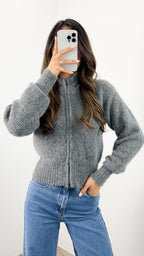 NOAH ZIP KNIT - CHARCOAL