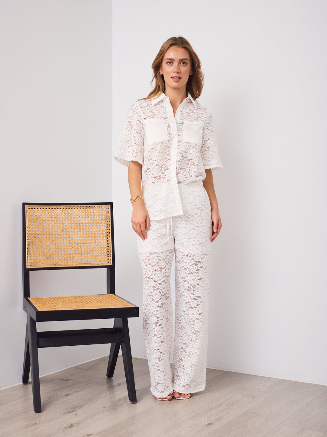 AZURA LACE SHIRT - WHITE