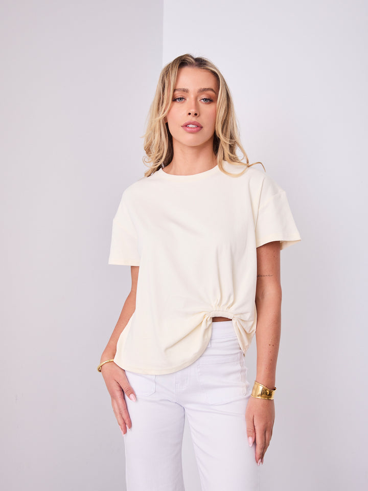 ESTHER EASY TUCK TEE - CREAM