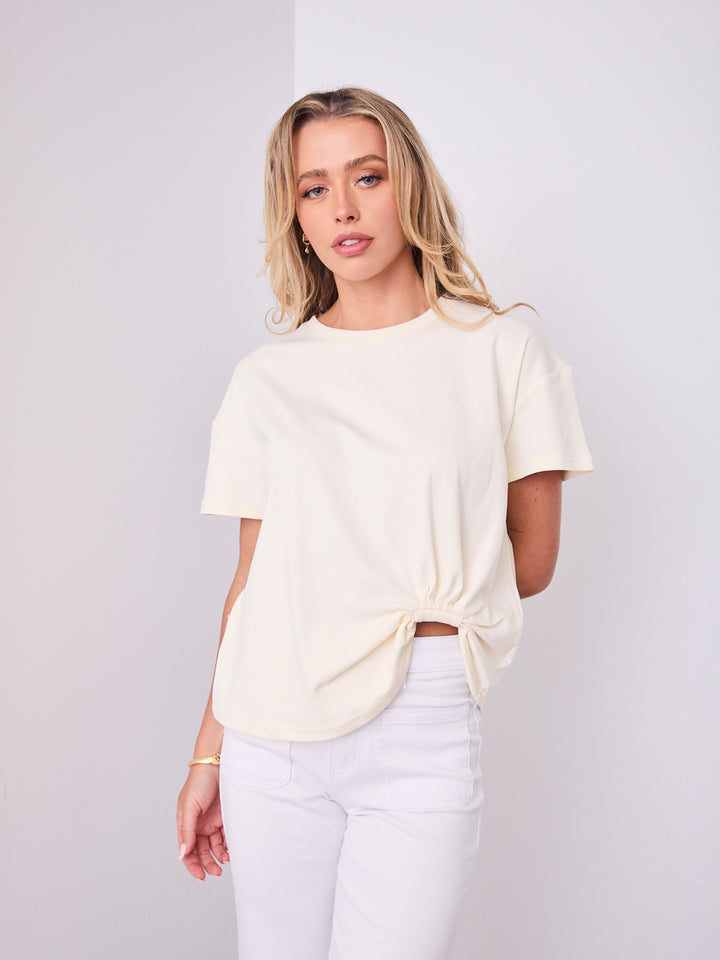 ESTHER EASY TUCK TEE - CREAM