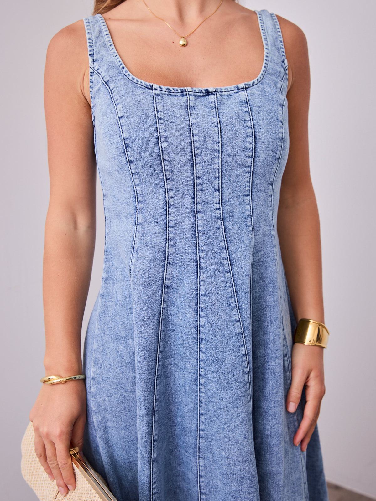 EVE DENIM DRESS - DENIM