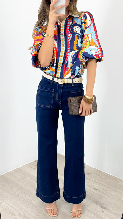 SICILY BLOUSE - NAVY