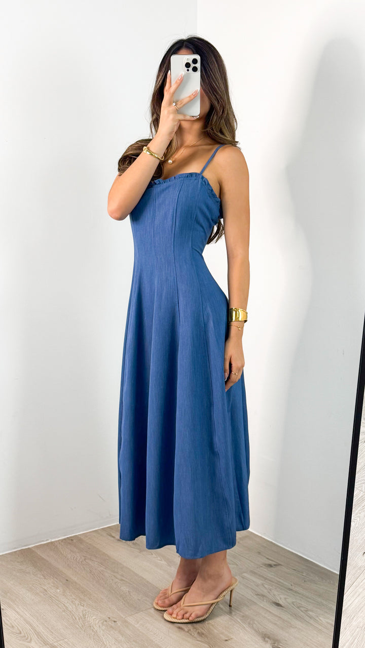 RAINA DENIM MAXI - BLUE