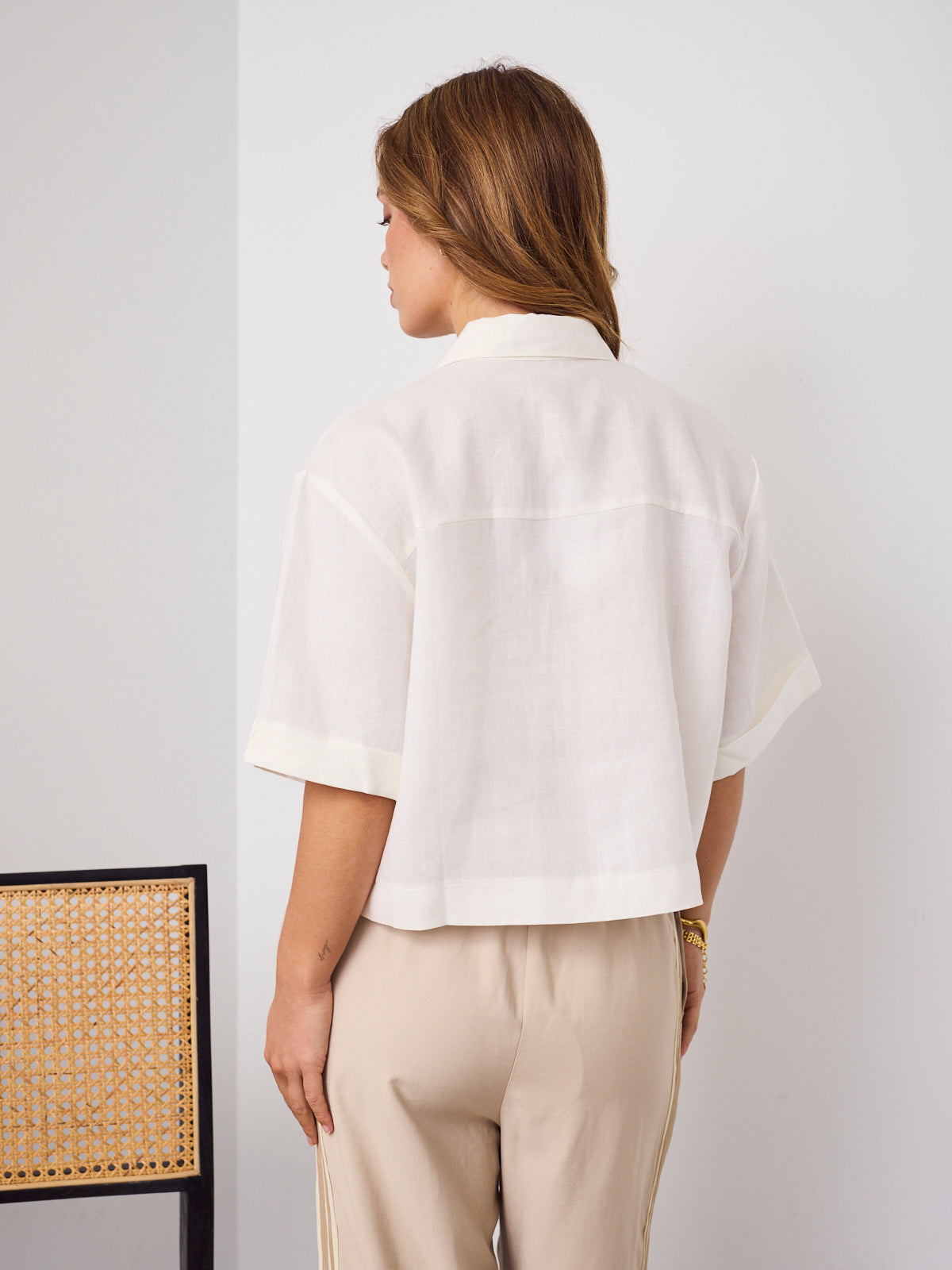 RODELL LINEN SHIRT - CREAM