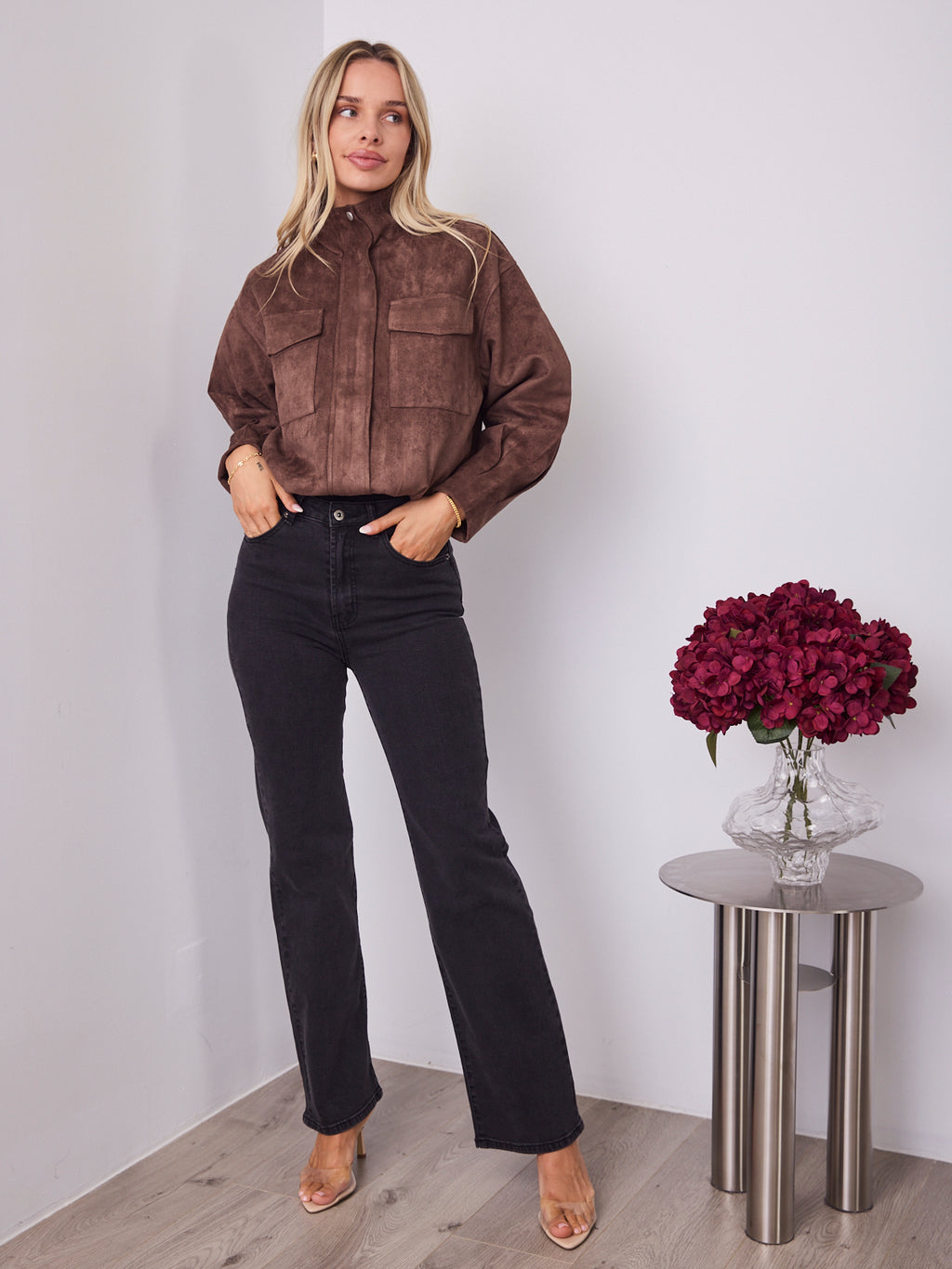 TULLY BOMBER JACKET - CHOCOLATE