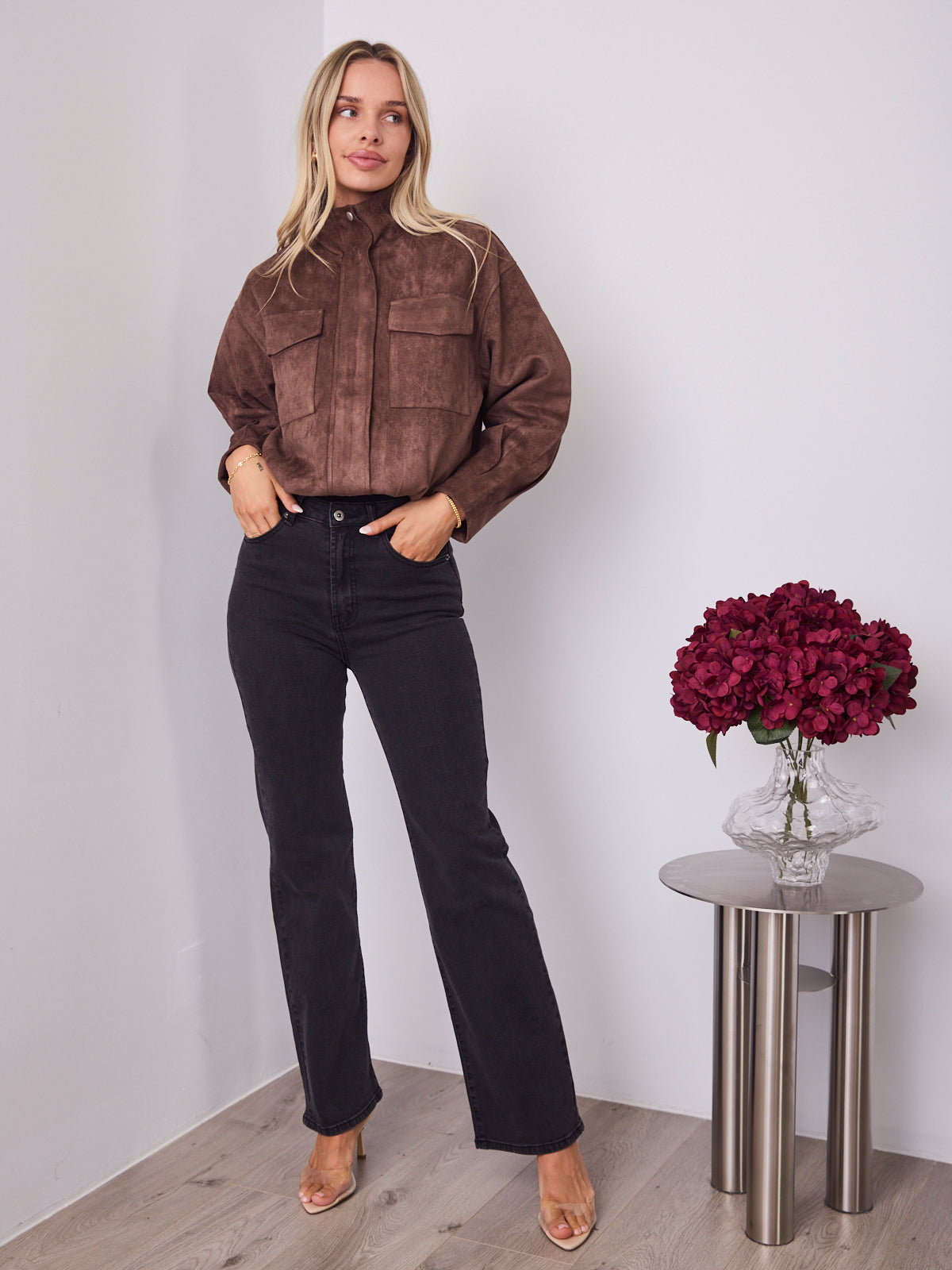 TULLY BOMBER JACKET - CHOCOLATE