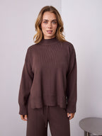 DELTA KNIT TOP - ESPRESSO