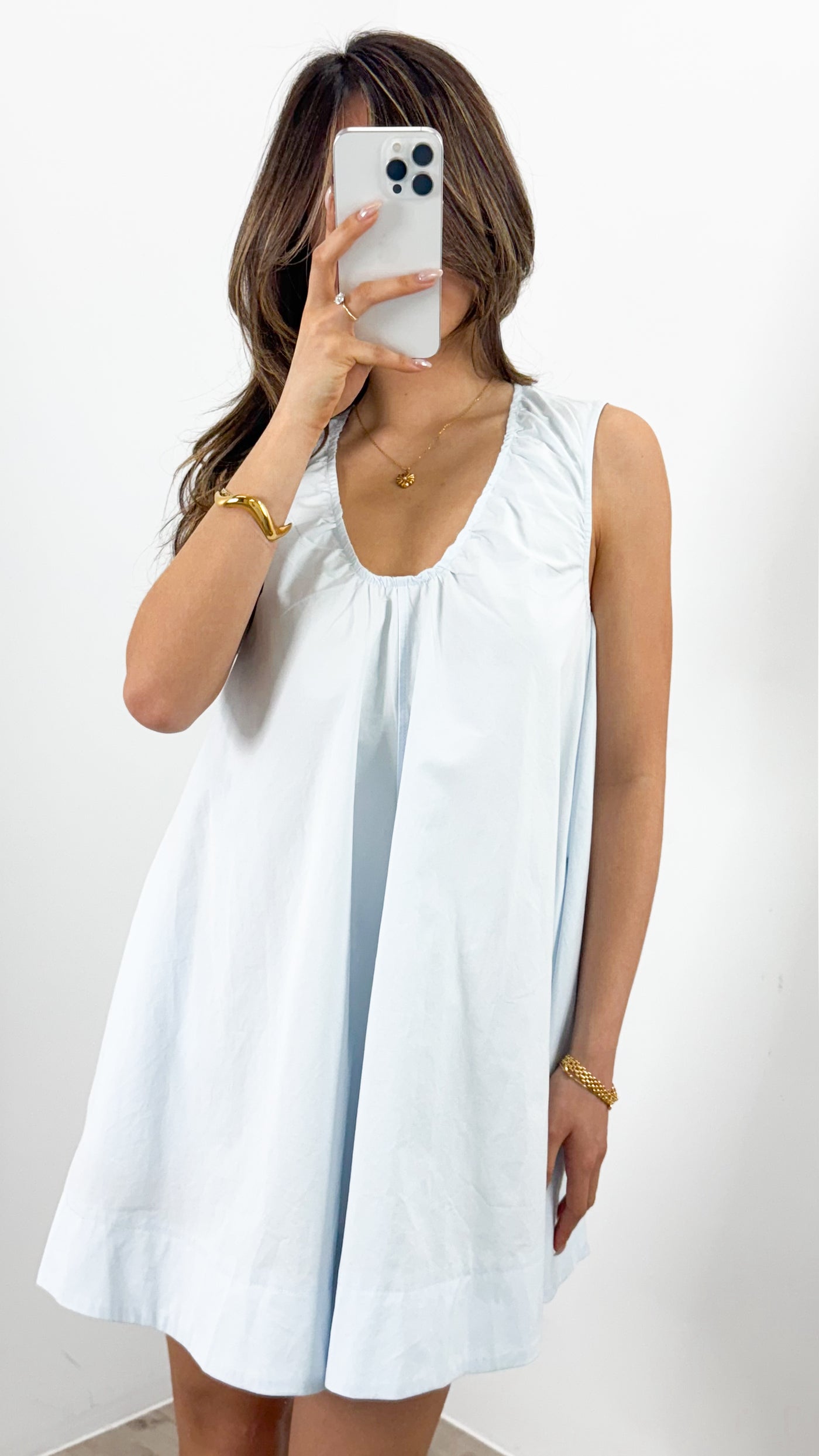 VANESSA MINI DRESS - BABY BLUE