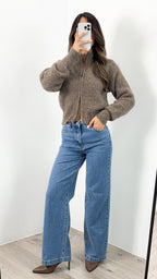 NOAH ZIP KNIT - LATTE