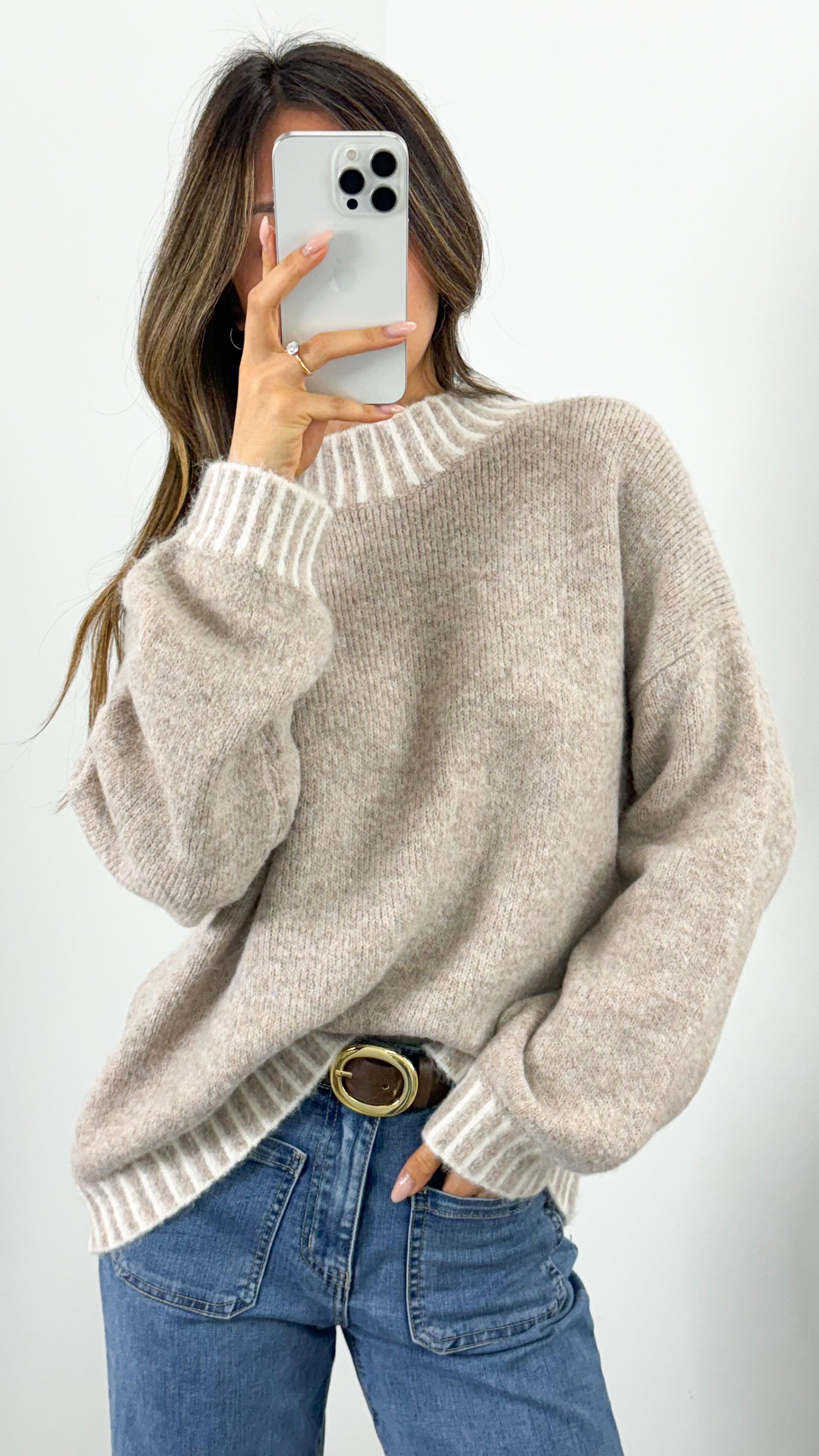 BESSIE STITCH KNIT - MOCHA