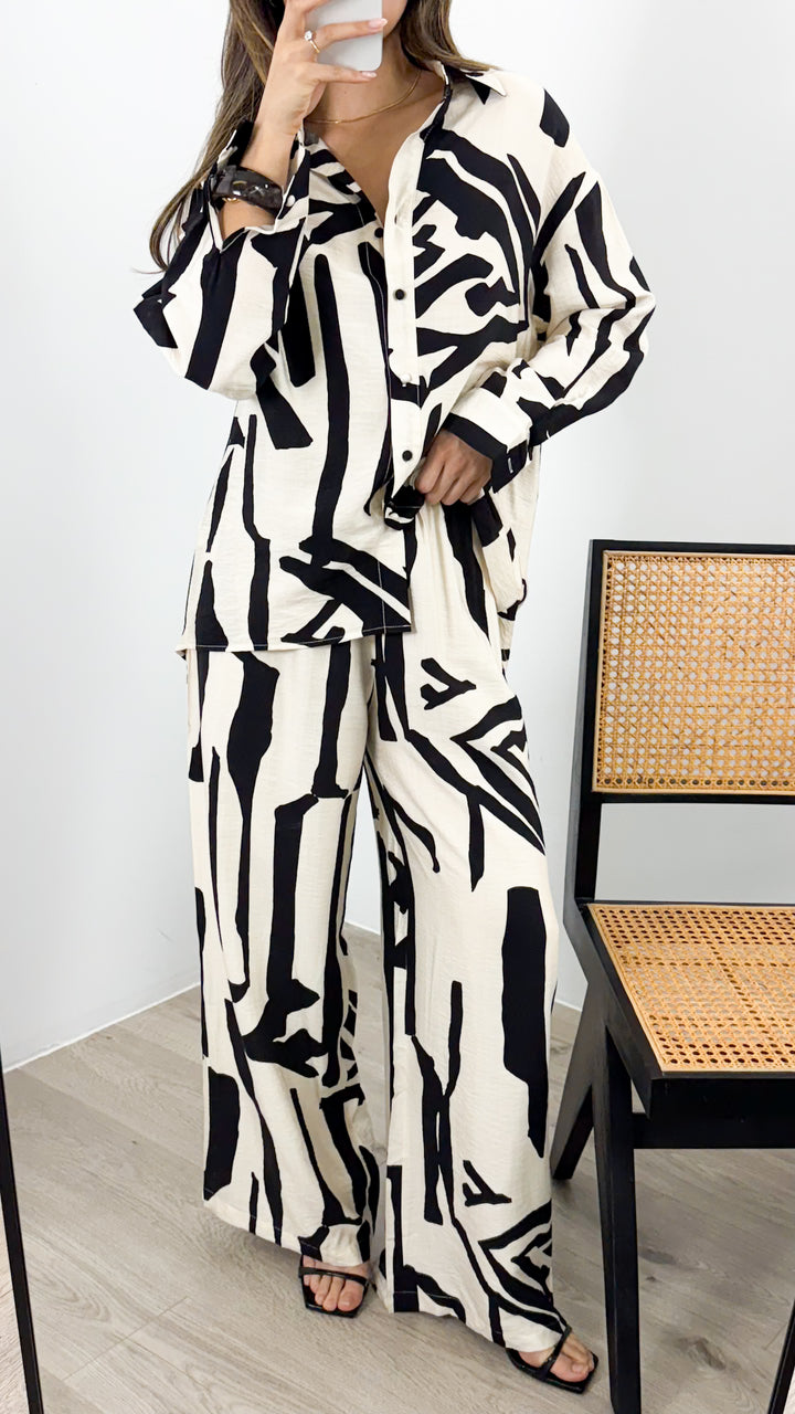 OWENS SHIRT - BEIGE/BLACK